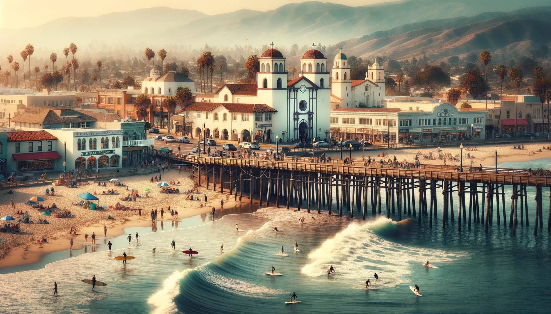 Ventura California on a beautiful day where the charm of this coastal city is in full display